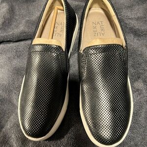 Naturalizer Black Women's Slip on Sneaker,,]with perforations Sixe 9
